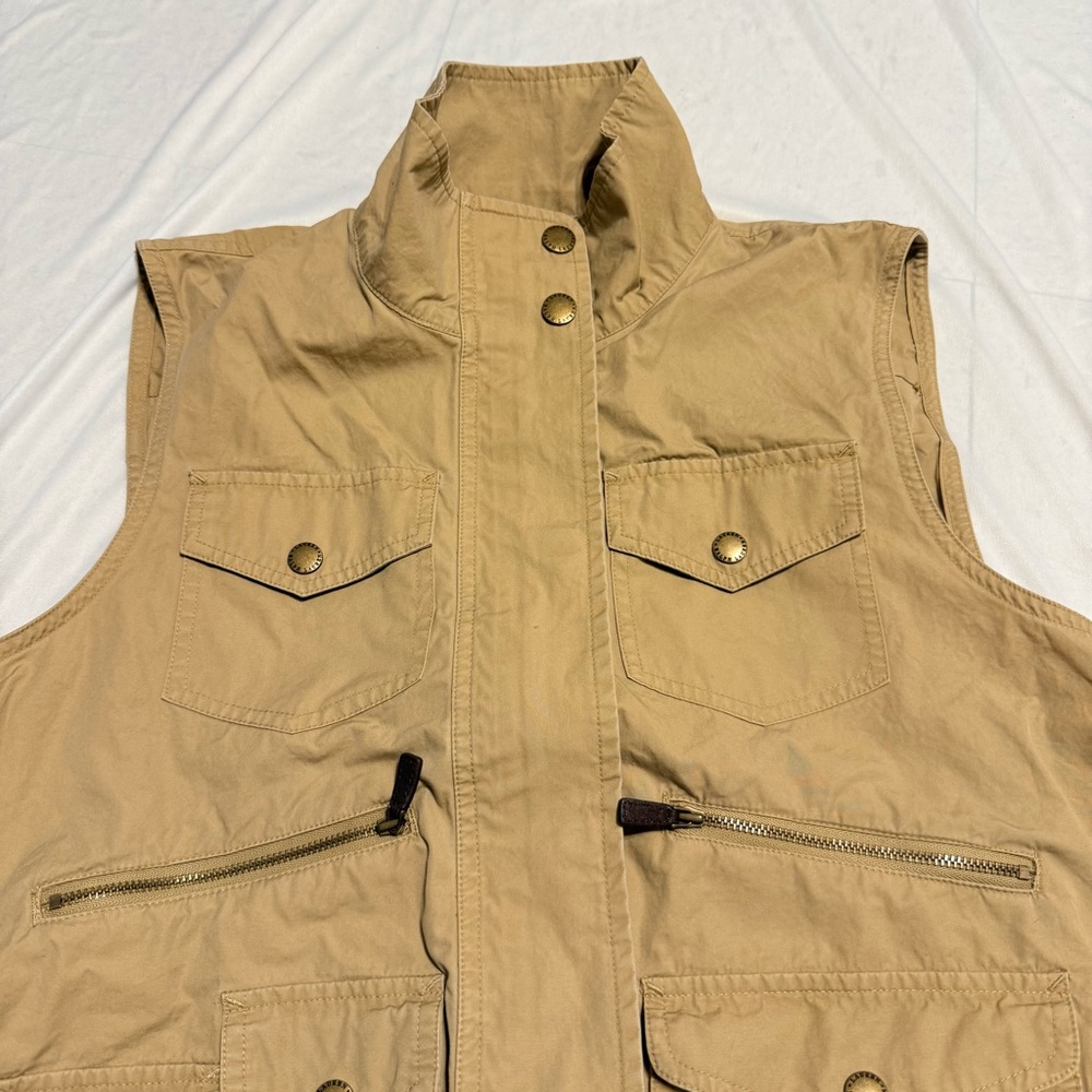 Lauren Ralph Lauren Kaki Pocket Safari Hunt Fish Photography Cargo Vest sz L - Picture 9 of 16